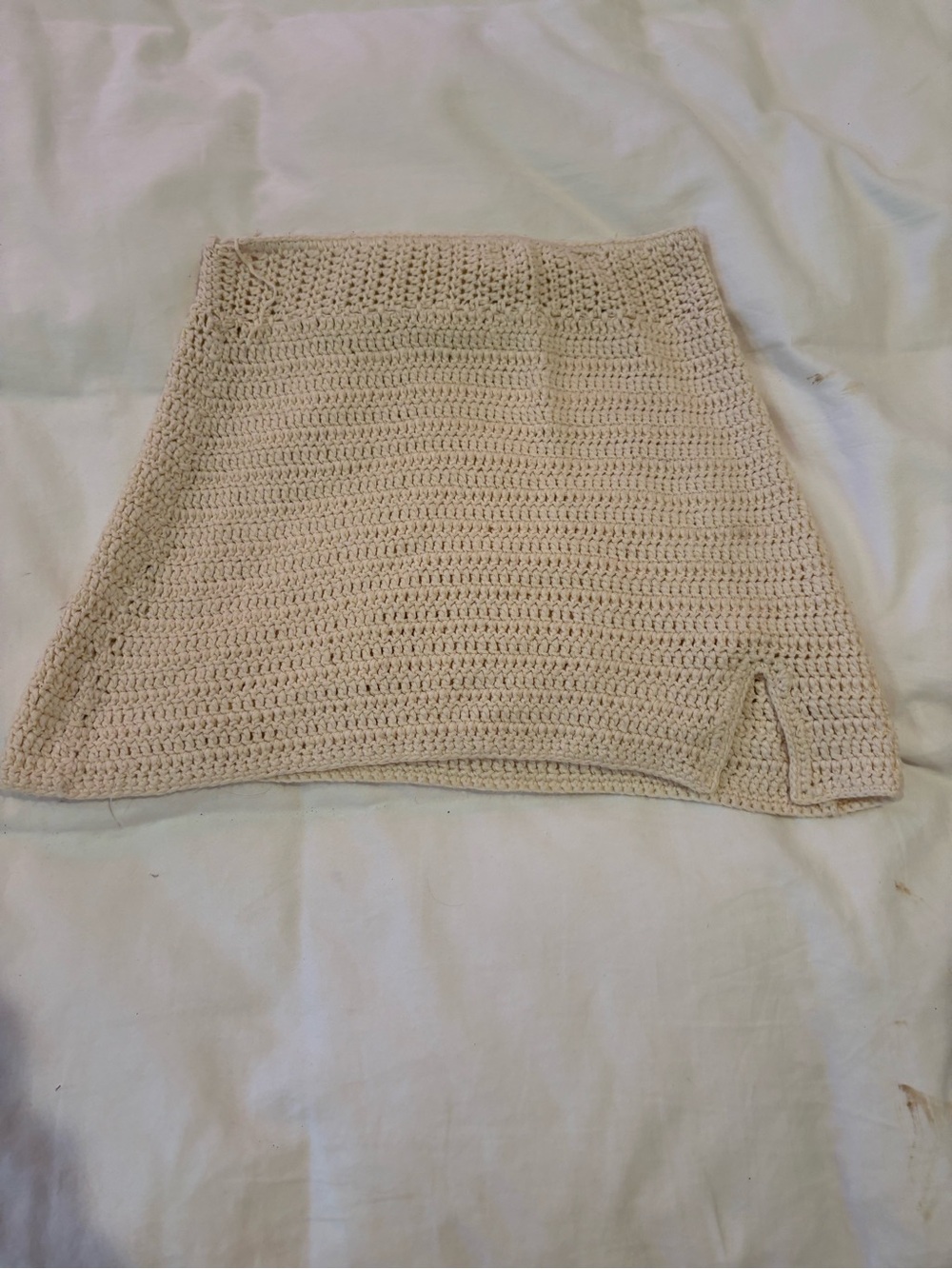 White Crocheted Mini Skirt